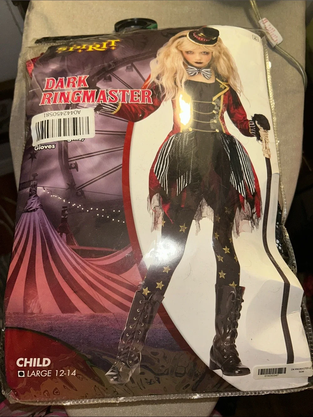 Spirit Red and Black Ringmaster Girl's Costume with Gold Trim